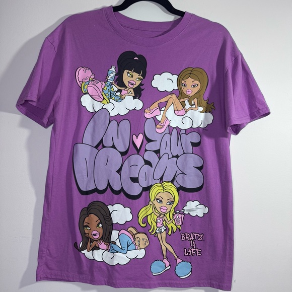 Bratz Tops - Bratz Bratz 4 Life Graphic Tee Purple Y2K Cartoon Doll Shirt Large